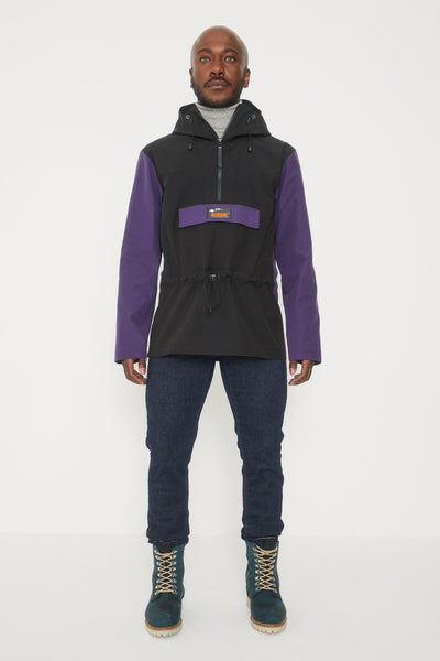 Anorak rétro raisin-noir homme