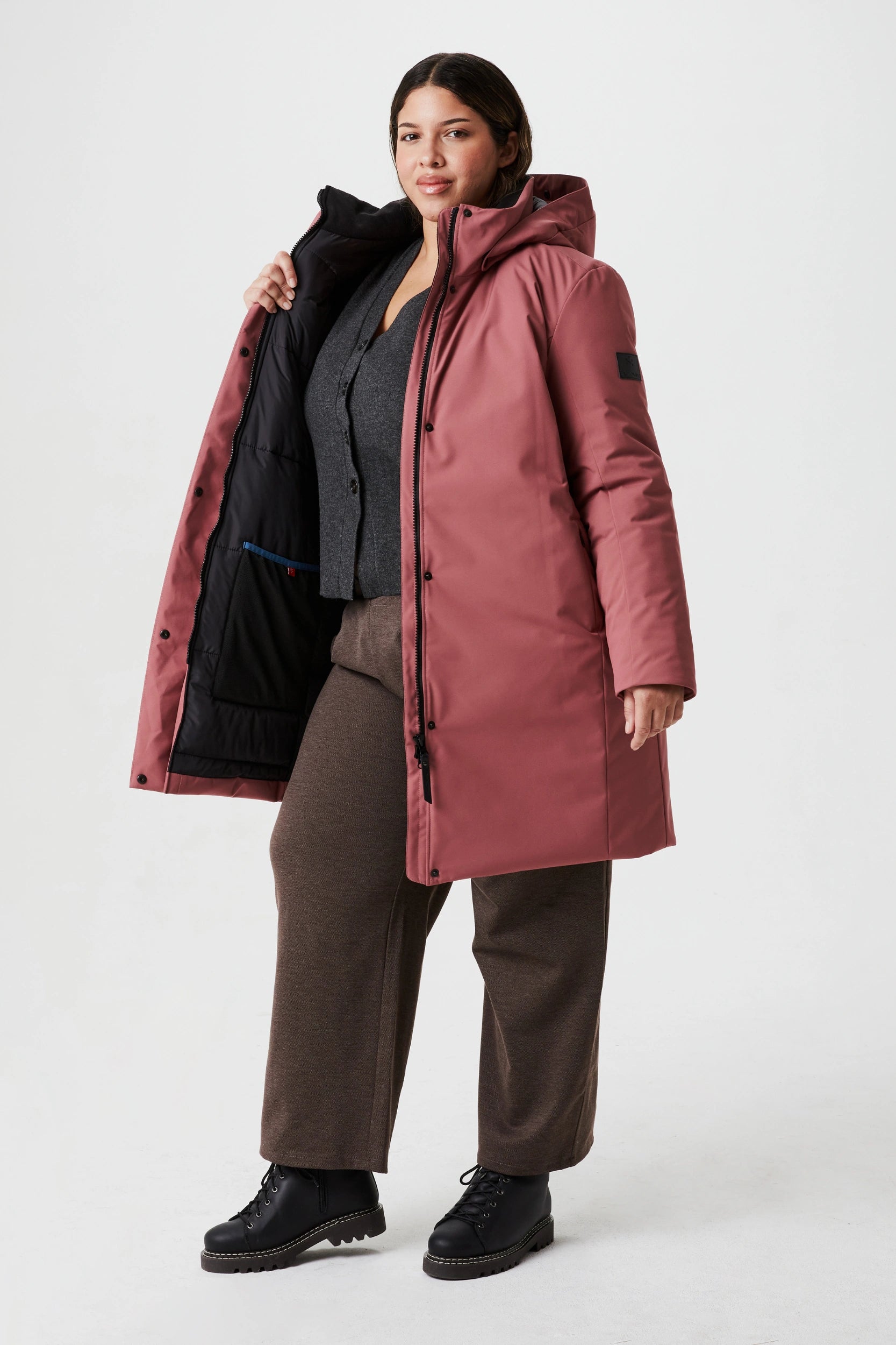 Monaco III+ - Manteau d'hiver recyclé taille plus pour femme