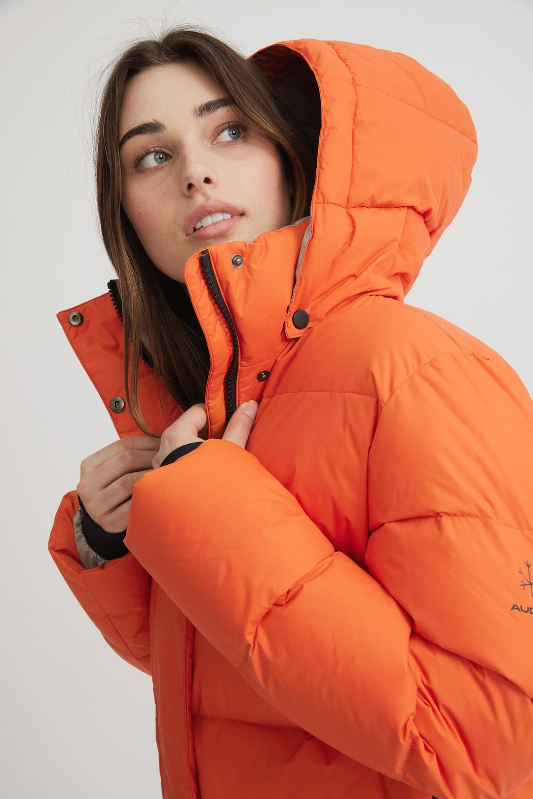 Orange puffer jacket women's online